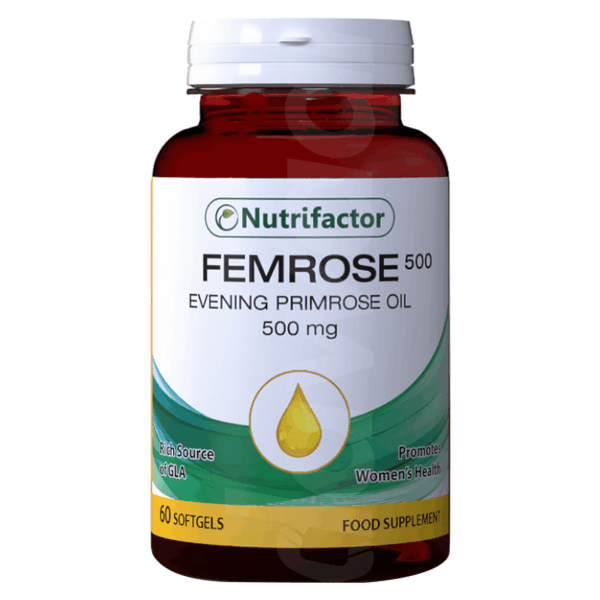 Femrose E.P 500 mg 1 x 60's Softgel Oil Capsules Bottle 500 mg soft gel capsule